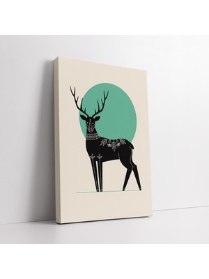 KOSS Dijital Minimal Geyik Desenli Kanvas Tablo