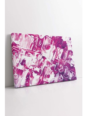 KOSS Dijital Sulu Boya Görünümlü Mor Beyaz Soyut Dekoratif Kanvas Tablo, Ev Ofis Antre Salon Için Duvar Dekoru