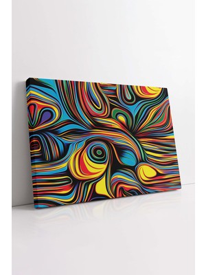 KOSS Dijital Soyut Renkli Dalgalar Dekoratif Yatay Kanvas Tablo, Ev Ofis Antre Makam Odası Yatak Odası Için Dekor