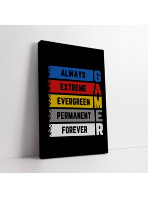 KOSS Dijital Renkli Gamer Yazısı Kanvas Tablo