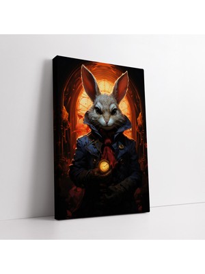 KOSS Dijital Büyücü Tavşan Soyut Dekoratif Kanvas Tablo, Ev Ofis Antre Yatak Odası Salon Için Soyut Tablo