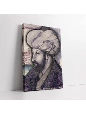KOSS Dijital Fatih Sultan Mehmet Portresi Sanatsal Dekoratif Kanvas Tablo