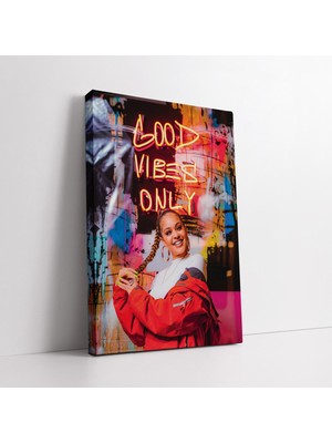 KOSS Dijital Good Vibes Only Yazılı Kanvas Tablo