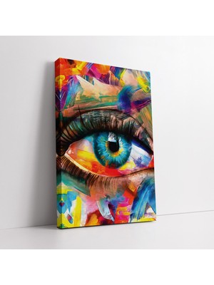 KOSS Dijital Renkli Soyut Göz Kanvas Tablo