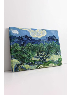 KOSS Dijital Van Gogh Zeytin Ağaçları Kanvas Tablo, Ünlü Ressam Sanat Eseri Tablo, Yeşil Manzara Kanvas, Hd Baskı