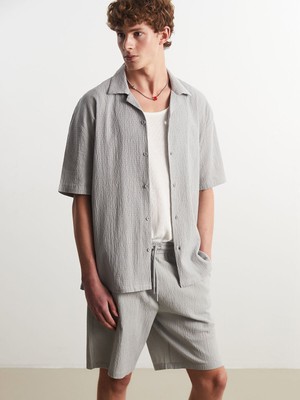 Lc Waikiki Yeni Sezon Rahat Kalıp Kısa Kollu Erkek Dokulu Gömlek