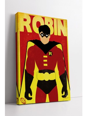 KOSS Dijital Robin Çizgi Roman Stilinde Retro Kanvas Tablo Modern Ev ve Ofis Dekorasyonu Için Duvar Sanatı