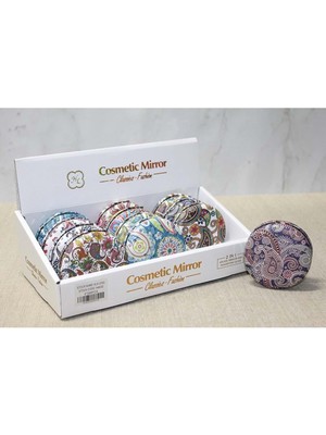 Katre46 Taşlı Yuvarlak El Aynası Kalın