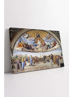 KOSS Dijital Rönesans Kanvas Tablo, Rafael Tartışma Tablosu, Raphael Disputation Kanvas, Klasik Tablo, Lüks Tablo