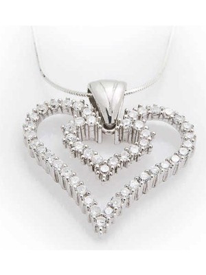 Erseyy 925 Ayar Gümüş Kalpli Kadın Gümüş Kolye