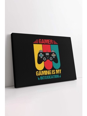 KOSS Dijital Gamer Oyun Konsolu Oyun Yayın Odası Için Soyut Yatay Kanvas Tablo Duvar Dekoru, Premium Kalite Baskı