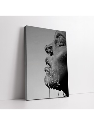 KOSS Dijital Karakalem Efektli Kadın Portresi Kanvas Tablo