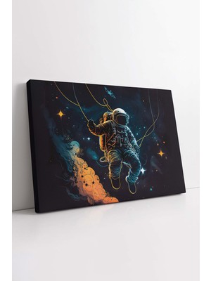 KOSS Dijital Mavi Soyut Duman Kanvas Tablo, Mavi Renkli Kanvas, Tasarım Dekor Tablo, Premium Tablo