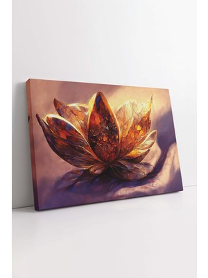 KOSS Dijital Lotus Çiçeği Dekoratif Hd Kalite Kanvas Tablo, Yaşam Çiçeği Bitki Ofis Antre Için Soyut Duvar Dekoru