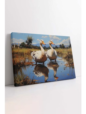 KOSS Dijital Ördek Kanvas Tablo, Doğal Yaşam Kanvas, Tasarım Dekor Tablo, Dekoratif Tablo, Lüks Kanvas Tablo