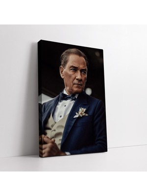KOSS Dijital Gazi Mustafa Kemal Atatürk Renkli Yapay Zeka Görseli Kanvas Tablo