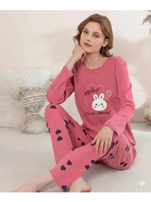 Daniska Boyraz 0353 Kadın Penye Uzun Kol Pijama Takımı