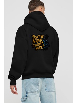 Ankhises Gym , Spor , Fitness Serisi 41 Arka Baskılı Siyah Hoodie Oversize Kapüşonlu Sweatshirt Erkek Kadın