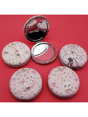 Katre46 Tavşan Baskılı Taşlı Cep Aynası