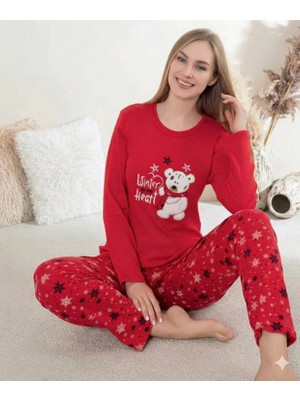 Daniska Boyraz 0414 Kadın Penye Uzun Kol Pijama Takımı