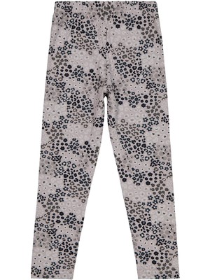Civil Girls Leopar Baskılı 6-9 Yaş Tayt - Gri 9-10 Yaş