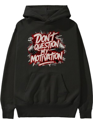 Ankhises Gym , Spor , Fitness Serisi 68 Ön Baskılı Siyah Hoodie Oversize Kapüşonlu Sweatshirt Erkek Kadın