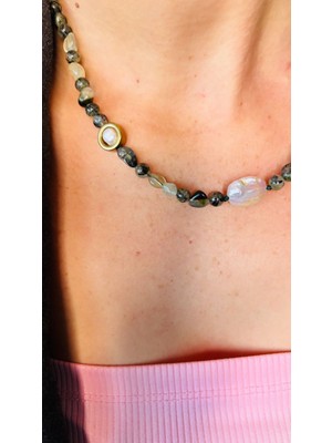 By Song Aksesuar Gerçek Incili Perinayt Doğaltaş Kolye