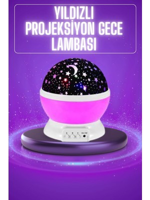 Die Grup Yıldız Görünümlü Gece Lambası Renkli Masa Lambası Gökyüzü Projeksiyon DIEGRP-RSKRGLT34