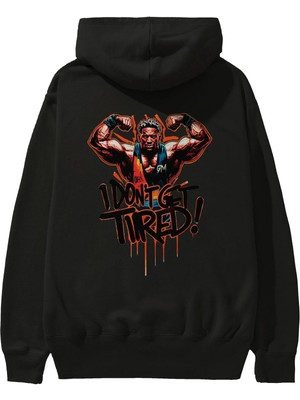 Ankhises Gym , Spor , Fitness Serisi 27 Arka Baskılı Siyah Hoodie Oversize Kapüşonlu Sweatshirt Erkek Kadın
