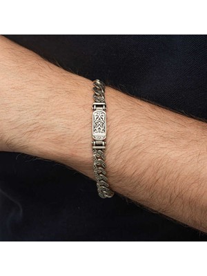 Katre46 Gümüş Elişi Örgü Gurmet Erkek Bileklik