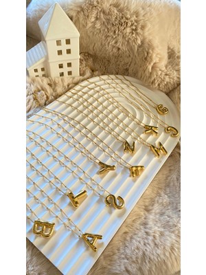 Stainless Steel F Harf Çelik Kolye