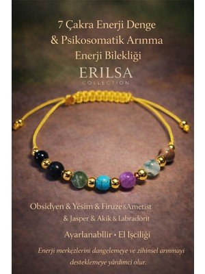 Erilsa Sertifikalı Sarı 7 Çakra Denge Enerji Uyum Psikosomatik Arınma Enerji Bilekliği – Doğal Taş Şifa