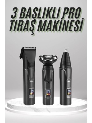 Die Grup Dijital Göstergeli 3 Başlıklı Tıraş Makinesi Islak Kuru Lazer Öncesi Günlük Dıegrp-Rskrglt3