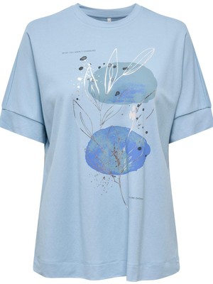 Only Onljany Baskılı Kadın Tişört Bisiklet Yaka Kısa Kollu