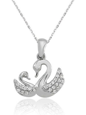 Erseyy 925 Ayar Gümüş Kadın Kuğu Kolye