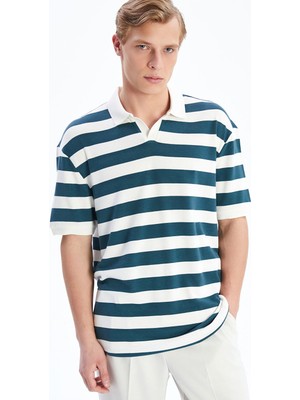 Lc Waikiki Yeni Sezon Polo Yaka Çizgili Penye Erkek Tişört