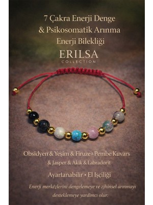 Erilsa Sertifikalı Kırmızı 7 Çakra Denge Enerji Uyum Psikosomatik Arınma Enerji Bilekliği – Doğal Taş Şifa