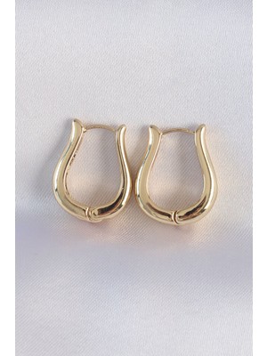 Bsre Pirinç Içi Boş Gül Küpe (Gold Renk)