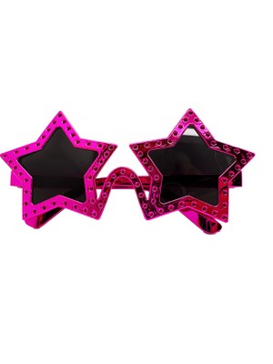 Starseven Fuşya Renk Yıldız Şekil Parti Gözlüğü
