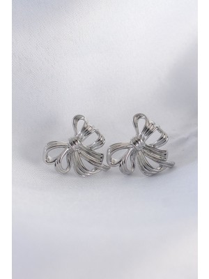 Bsre Pirinç Fiyonk Küpe (Gümüş Renk)