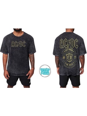 Ac Dc Yıkamalı Over Size Tişört Xl