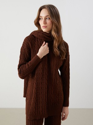 Lc Waikiki Yeni Sezon Yarım Balıkçı Yaka Kendinden Desenli Kadın Triko Tunik