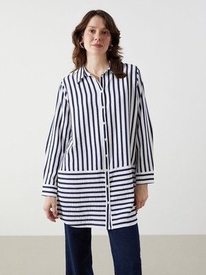 Lc Waikiki Yeni Sezon Çizgili Kadın Gömlek Tunik