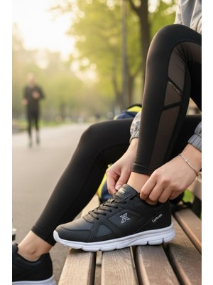 Enoch Erkek x Logolu File Detaylı Ortopedik Yürüyüş ve Koşu Ayakkabısı Sneaker