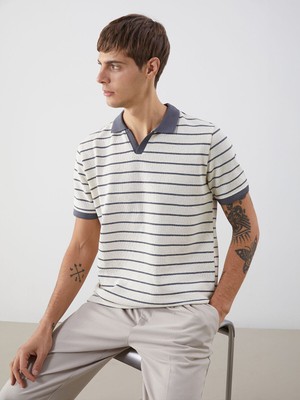 Lc Waikiki Yeni Sezon Polo Yaka Çizgili Erkek Tişört