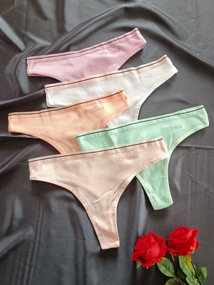 Dominant Ribana Yumuşak Dokulu 5'li String Kadın Iç Giyim Külot Set