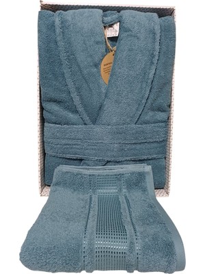 Özdilek Colourist Şalyaka Bornoz + Baş Havlusu - Maldiv %100 Pamuk