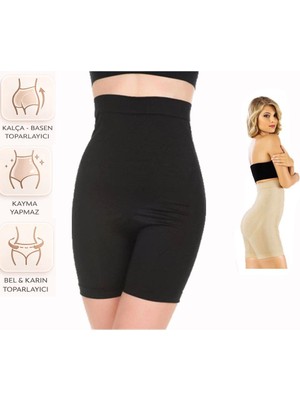 Bipamuk Kadın Yüksek Bel Toparlayıcı Korse Şort 1 Beden Ince Gösterir