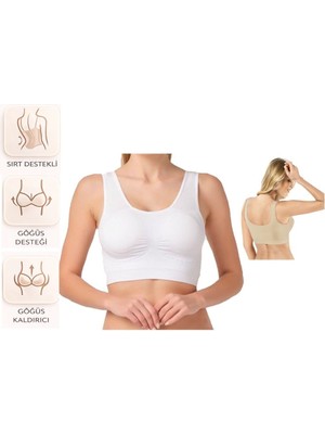 Bipamuk Kadın Pedli Büstiyer Yumuşak Dokulu Kalın Askılı Kıyafet Altında Iz Yapmaz