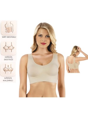 Bipamuk Kadın Pedli Büstiyer Yumuşak Dokulu Kalın Askılı Kıyafet Altında Iz Yapmaz